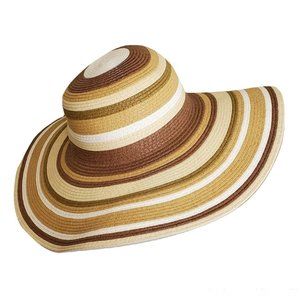 Brown, Beige and Cream Cartwheel Hat
